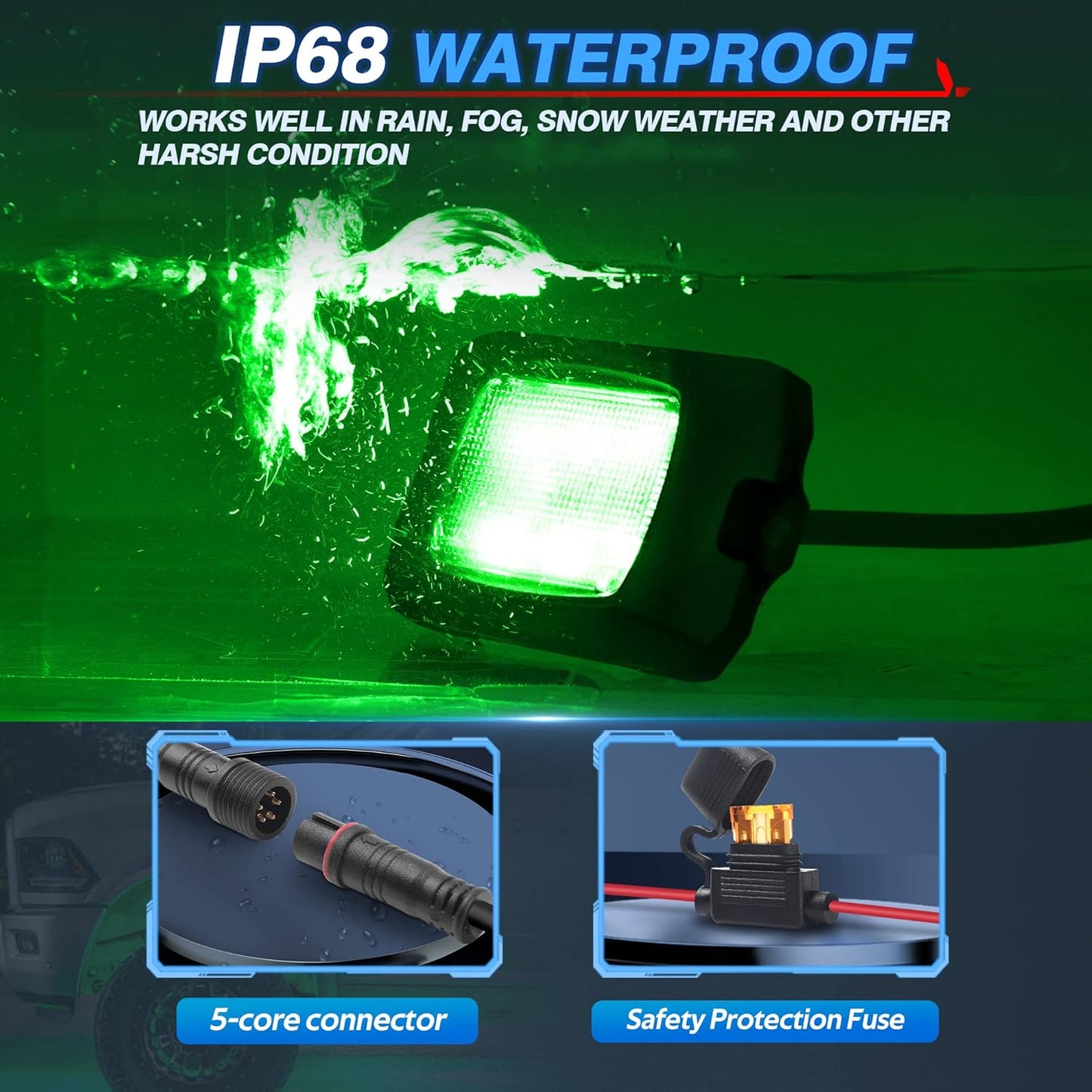 MICTUNING Q1 RGBW Rock Lights, 8 Pods Pure Color Underglow Neon Multicolor Lighting with Wiring Switch Kit, Bluetooth Controller, Remote Control, Music Mode for Trucks Car ATV UTV Golf Cart