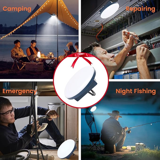 12000mAh 5000LM Camping Lights 2Pack, 42W Camping Lantern Rechargeable up to 200H, Lanterns for Power Outages, Hanging Tent Lights, Magnet Work Light, Waterproof Emergency Light for Outdoor, Hurricane