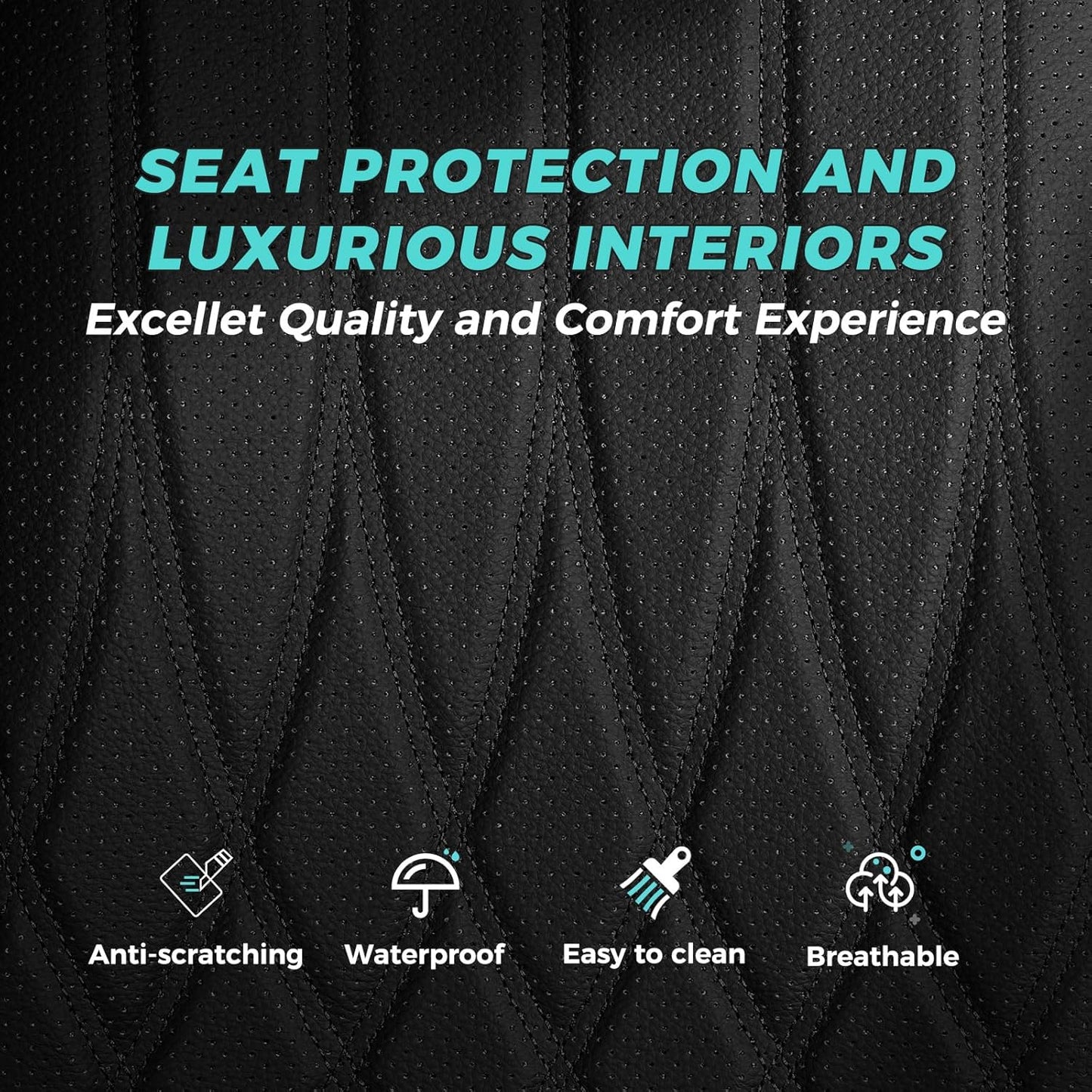 Seat Covers for Honda Civic Sedan EX-L, EX-T, EX, Touring, LX-P, Sport 2016 2017 2018 2019 2020 2021, Faux Leather Car Seats Cover Full Set(Rear Row 40/60 Split & Folding Backrest)-Black