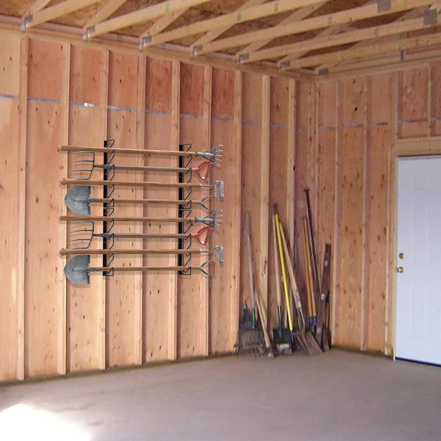 UNITEDPOWER Garden Tool Storage Rack,Wall Mounted Garage Organizer,Tool Utility Holder for Garden Equipment Shovel Rakes Brooms