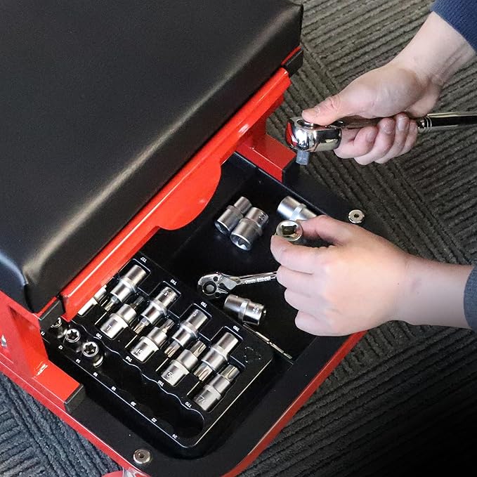 TOPLINE 19-Piece 1/2” Drive E-Torx Socket Set and Torx Bit Socket Set, with Storage case, Premium CR-V Steel, E10-E24, T20-T70, E Socket Set for Mechanic and Home Repair
