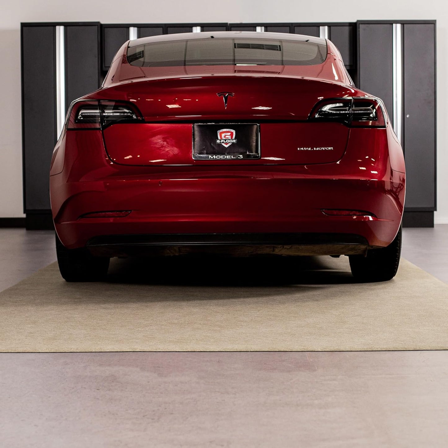 G-Floor Drip & Dry Absorbent (7'6" x 22', Tan) Floor Mat with Waterproof Vinyl Backing for Protecting Your Garage Floor - Just Unroll to Install!