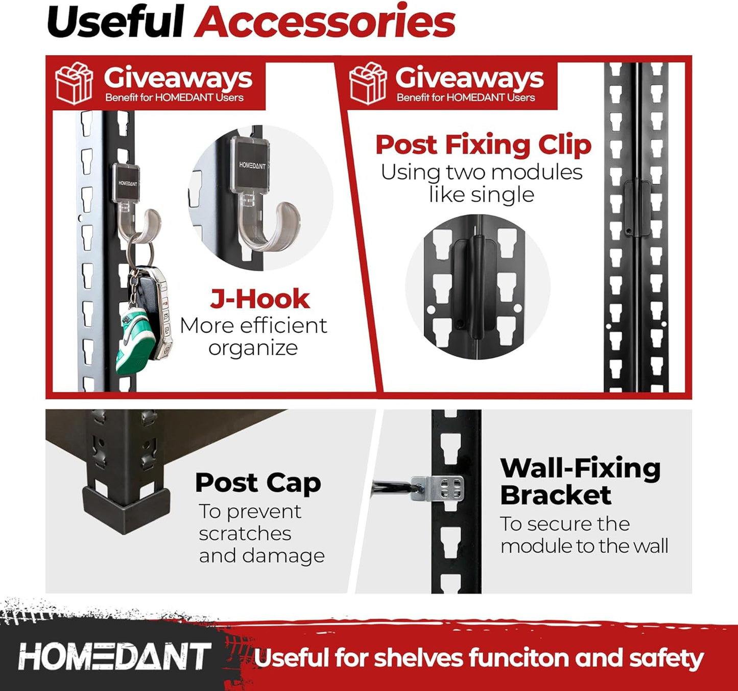 HOMEDANT 5 Tier Laminated Boltless Heavy Duty Garage Storage Adjustable Wide Size Metal Shelving Unit Utility Rack Shelves Organization Shelf Shed Warehouse 47.7" W x 24.1" D x 71.3" H 10Pack