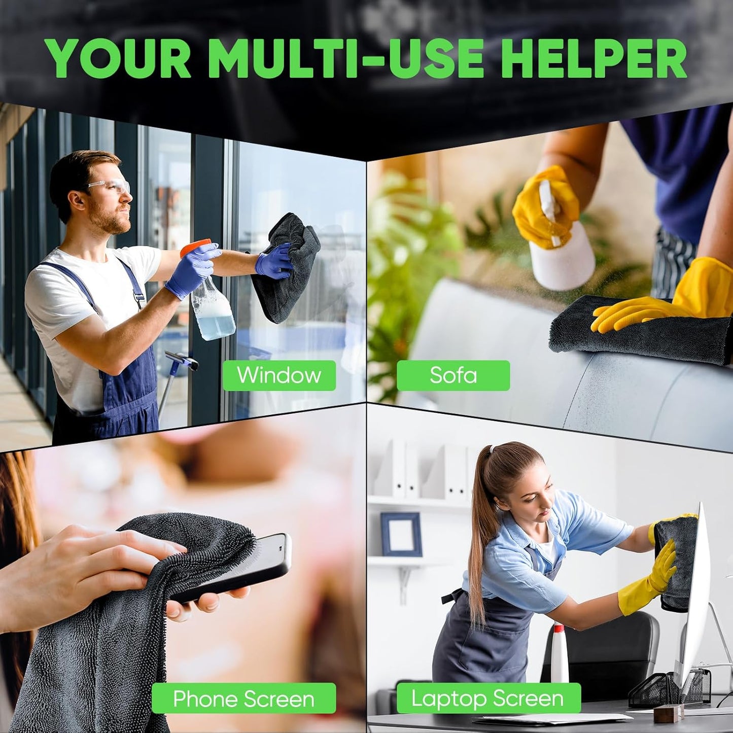 KKV 2-Pack Microfiber Towels (35"x 24") Extra Large Ultra Absorbent Drying Towel for Cars and Trucks, Without Streaks, Scratches, or Water Spots