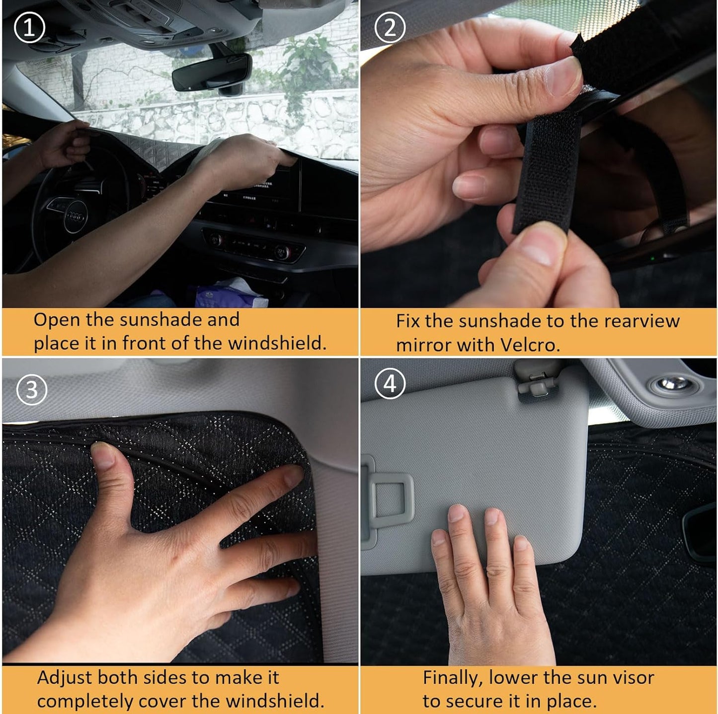 Car Windshield Sun Shade 5 Layers Thick for Hyundai Santa Fe SUV 2019-2024 2025 - Front Window Sunshade Sun Visor Accessories - Protector Vehicle Reflect UV Sun and Heat