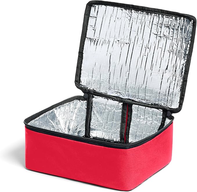 HOTLOGIC Mini Heated Lunch Box - Portable Electric Food Warmer for Men and Women - Great for Work, Office, and Construction - Cook, Reheat, and Eat on the Go - 120V - Red