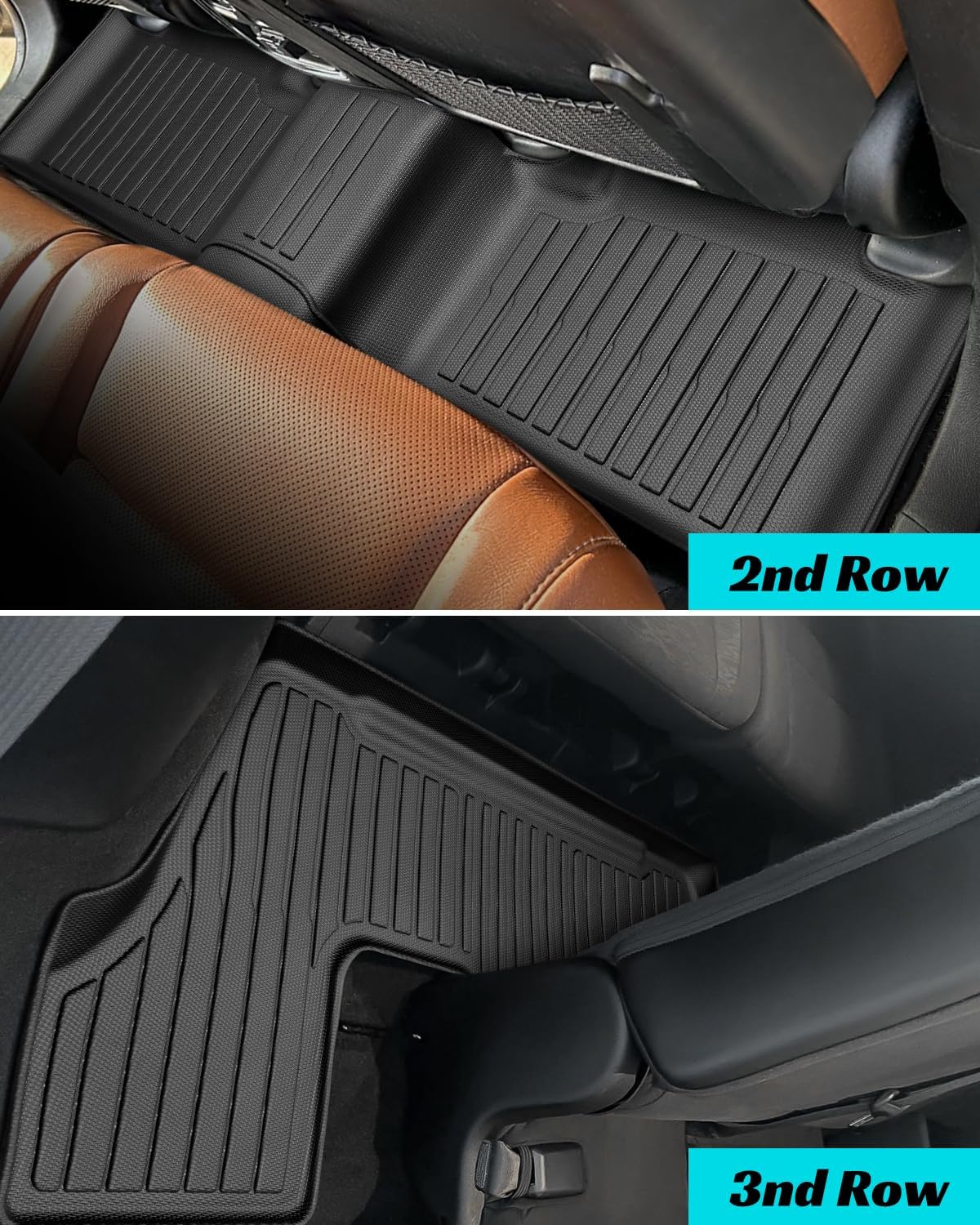 Floor Mats Full Set for Dodge Durango 2011-2015 7 Seats, All Weather Floor Mats Cargo Liner Car Accessories for Dodge Durango 2011-2015, Custom Fit Accessories Rubber Trunk Liner for SUV Cargo