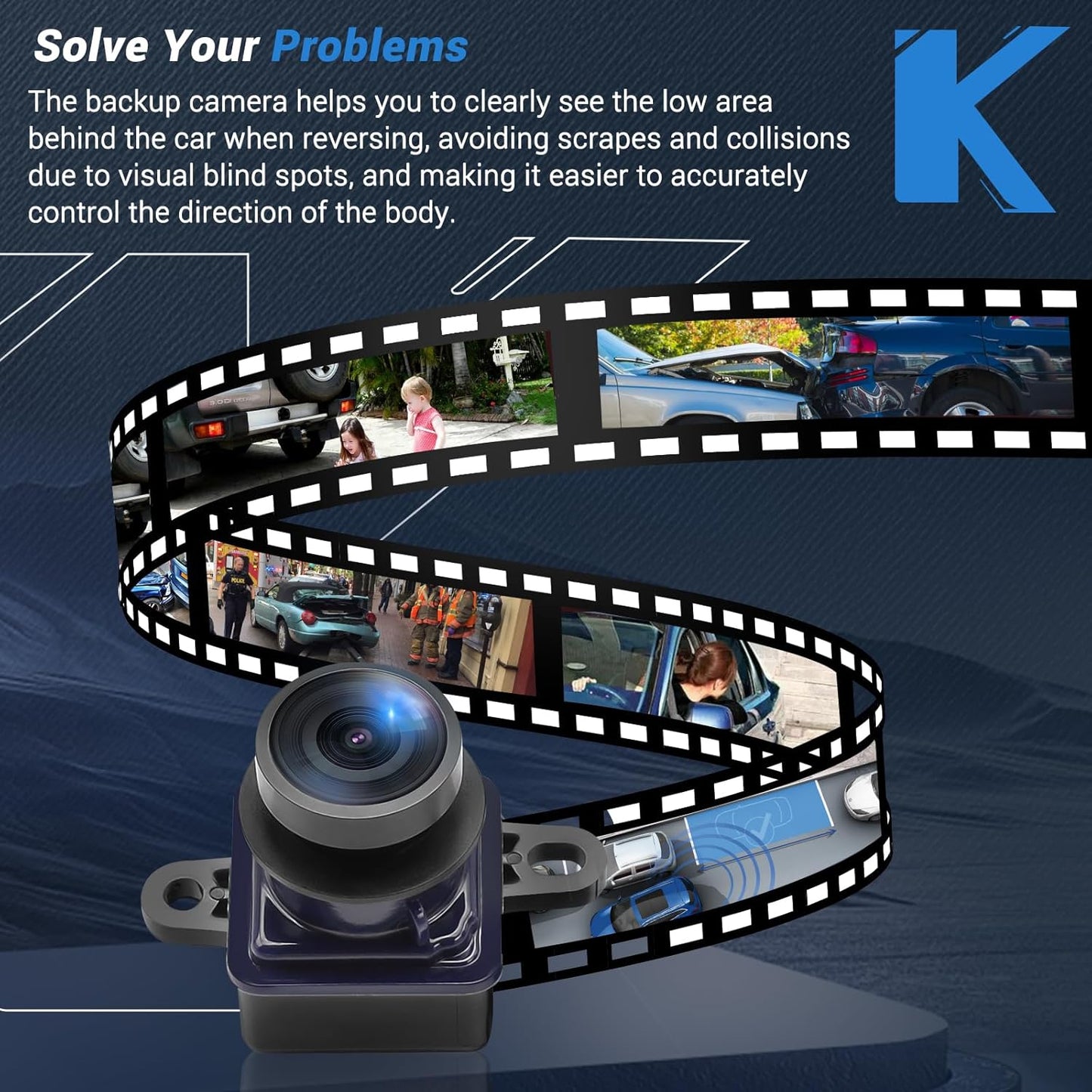 Rear View Backup Camera Parking Assist Camera Compatible with Dodge Dart 2013 2014 2015 2016, Replaces 56038990AA 56038990AB 56038990AC 1WY78GW7AA