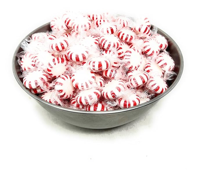 American Old Fashioned Peppermint Starlights Mints Hard Candy Discs Individually Wrapped Bulk 3 Lb's 200+ pcs (48-Oz)