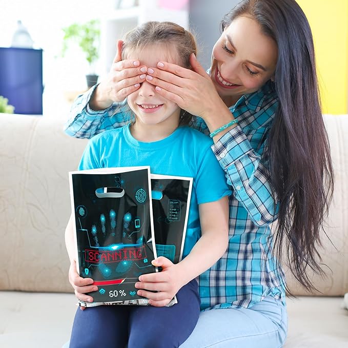 Top Secret Spy Party Favor Bags - 50Pcs Mysterious Secret Agent Goody Candy Treat Gifts Bags, Mystery Spy Themed Party Decorations for Kids Boys Girls Birthday Escape Room Events Supplies