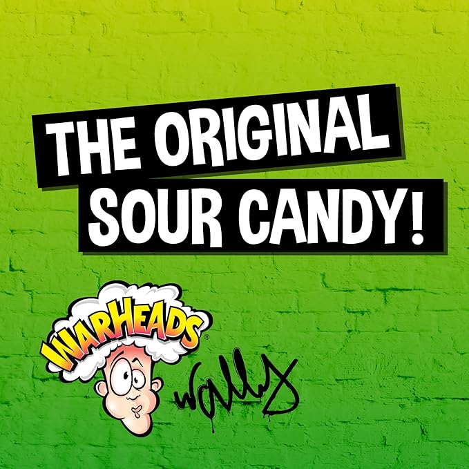 WARHEADS Cubes - Sour, Sweet & Fruity Chewy Candy with New Sour Fruity Flavors: Orange, Watermelon, Blue Raspberry, Black Cherry, Strawberry & Green Apple - 5 lb Bulk Bag