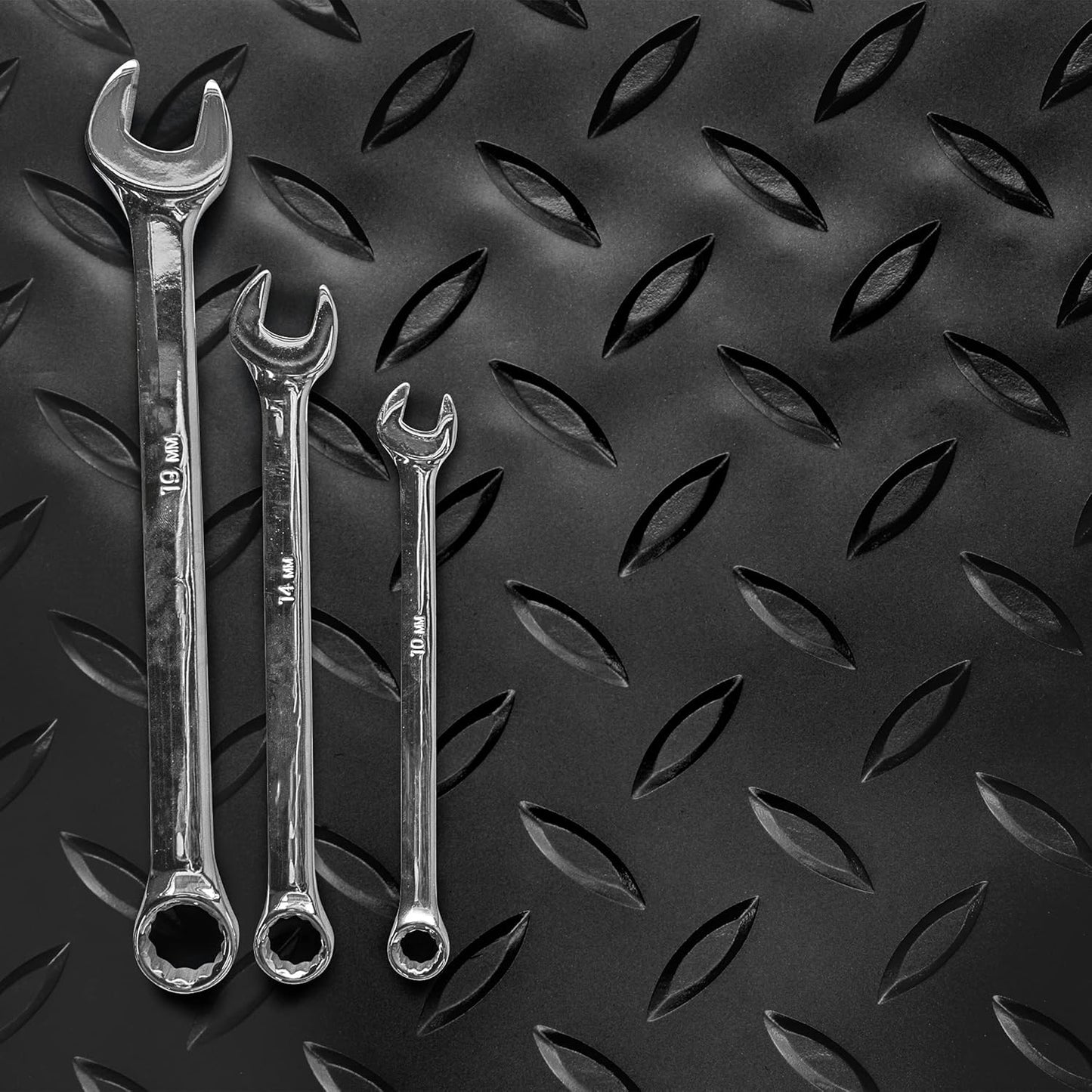 IncStores 2.5mm Thick Commercial-Grade Nitro Roll Garage Floor Mat | Flexible Vinyl Floor Mat for a Stronger and Safer Garage, Workshop, or Trailer | Diamond-Plate, Midnight Black, 10' x 100'