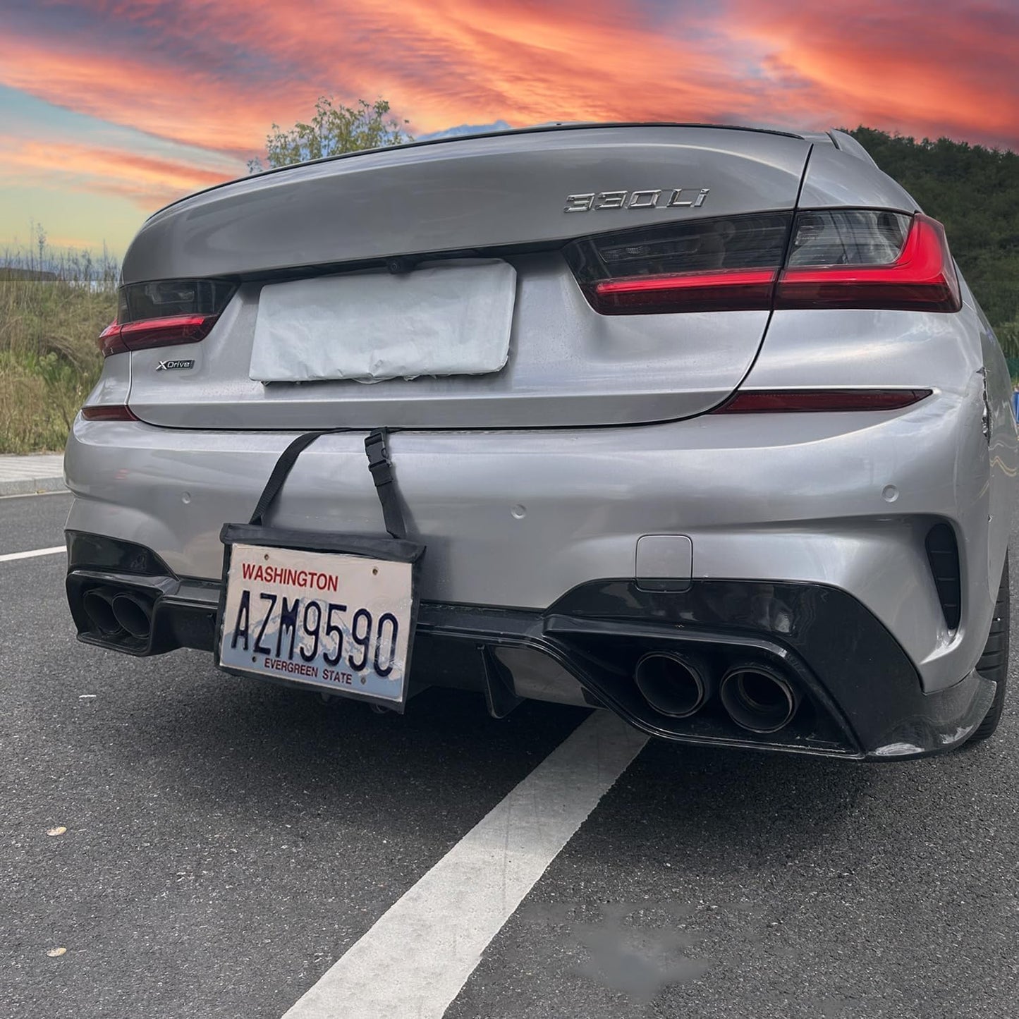 License Plate Holder with Hanging Strap, Test Drive Tag Bag, Dealer Plates License Frame Cover, for Car SUV Truck (Black, 1)