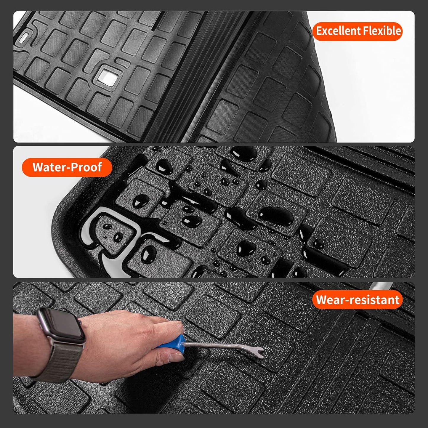 powoq Cargo Mat Compatible with 2014-2019 Toyota Highlander Trunk Mat Backrest Trunk Liner TPE Cargo Liner Replacement for 2014-2019 Toyota Highlander Accessories