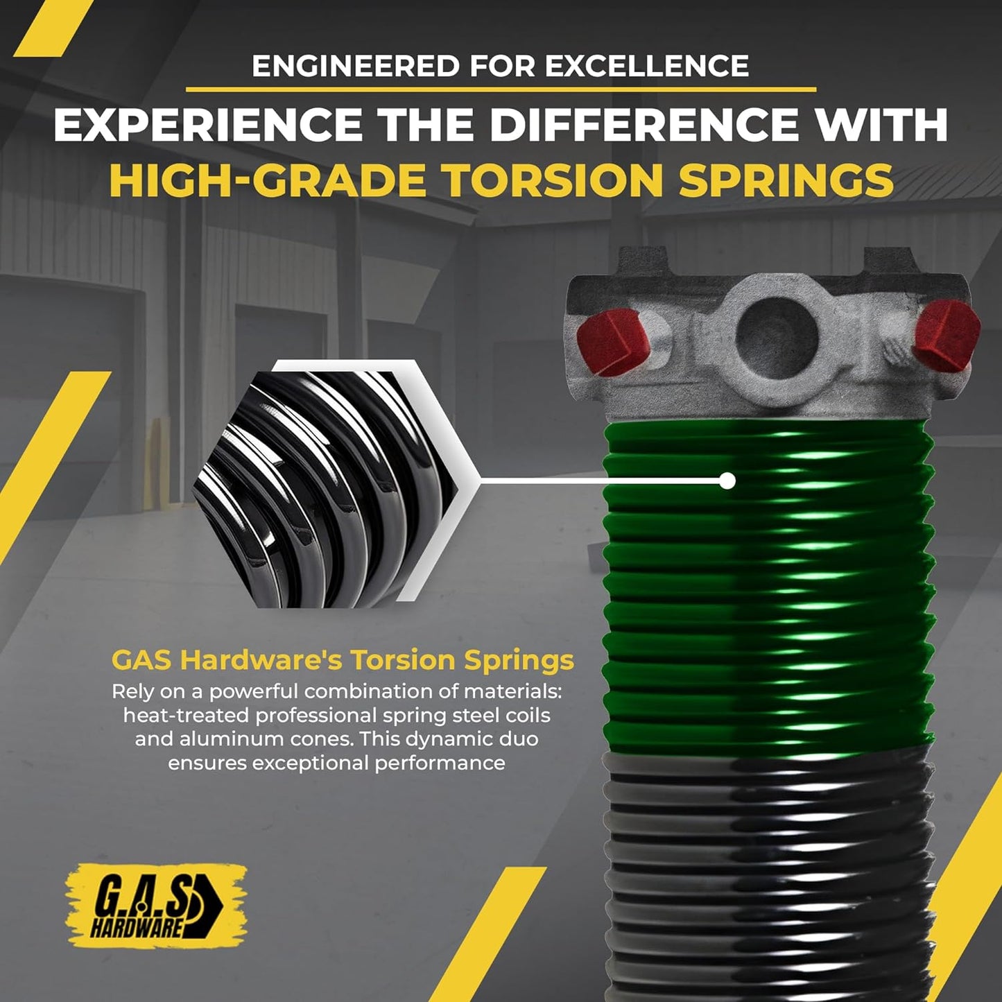 Garage Door Torsion Spring 243x1.75x31 Includes 1” Steel Bearing, Non-Slip Gloves, and Winding Bars for Left and Right Side of Garage Door Precision E-Coating 5-Year Warranty Min. 30,000 Cycles (Pair)