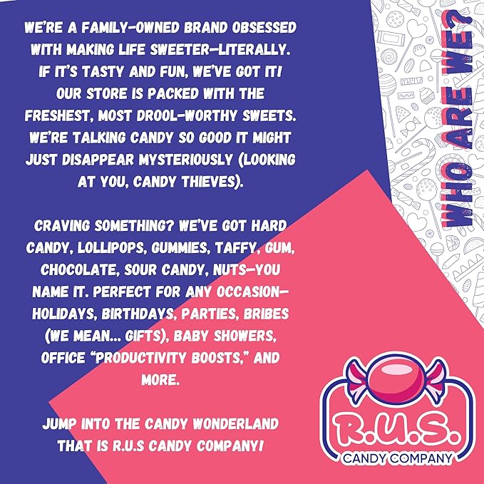 Assorted Fruit Button Hard Candy – About 225 Individually Wrapped Pieces, Bold Assorted Fruit Flavors, Bulk 3 Lbs Bag – Classic Hard Candy by RUS Candy Company for Office, Party, or Candy Dish