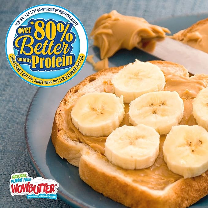 WOWBUTTER - Creamy Peanut & Tree Nut Free Spread - 100 Cups - 1.12oz each - Made With Whole Toasted Soy - All Natural Ingredients - Safe for School - Vegan Plant Protein Food - Gluten Free & Non-GMO