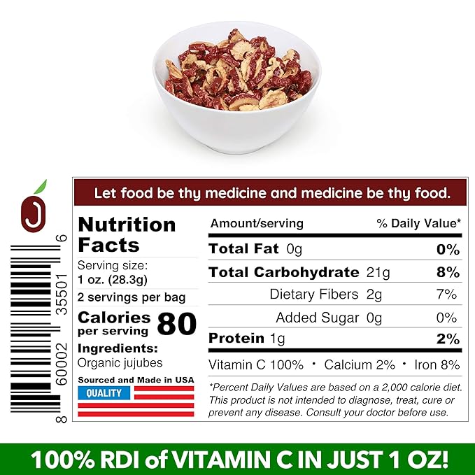USDA Organic California Grown Pure Jujube Product | JUJUME Crisps | Sweet Jujube Chips | ZERO Added Sugar or Preservatives | All-Natural Healthy Snack | 10-pack *6* oz. bags