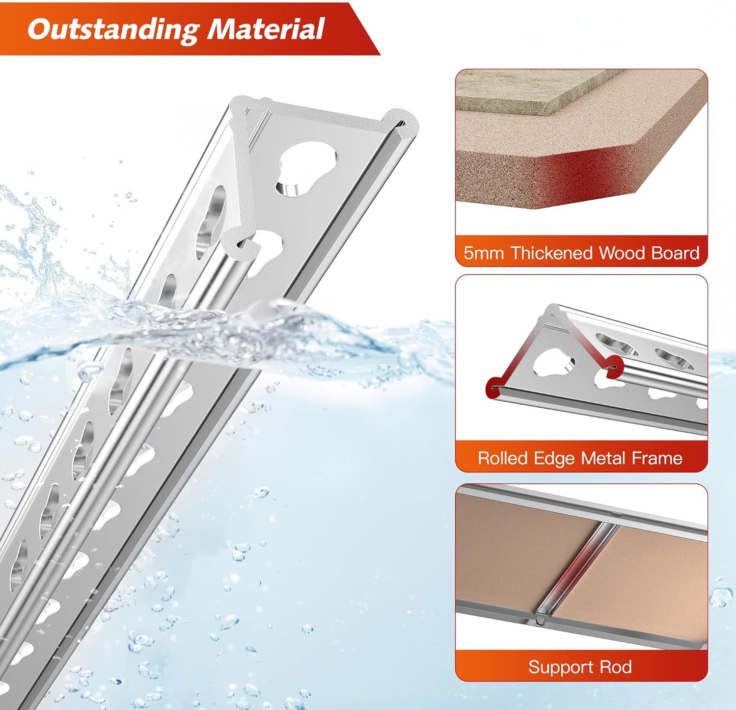 REIBII 72.05" H Storage Shelves 2300LBS Garage Shelving Heavy Duty Metal Shelving 5 Tier Garage Shelves Adjustable Metal Shelf for Kitchen Basement Pantry 35.45" W x 17.72" D x 72.05" H