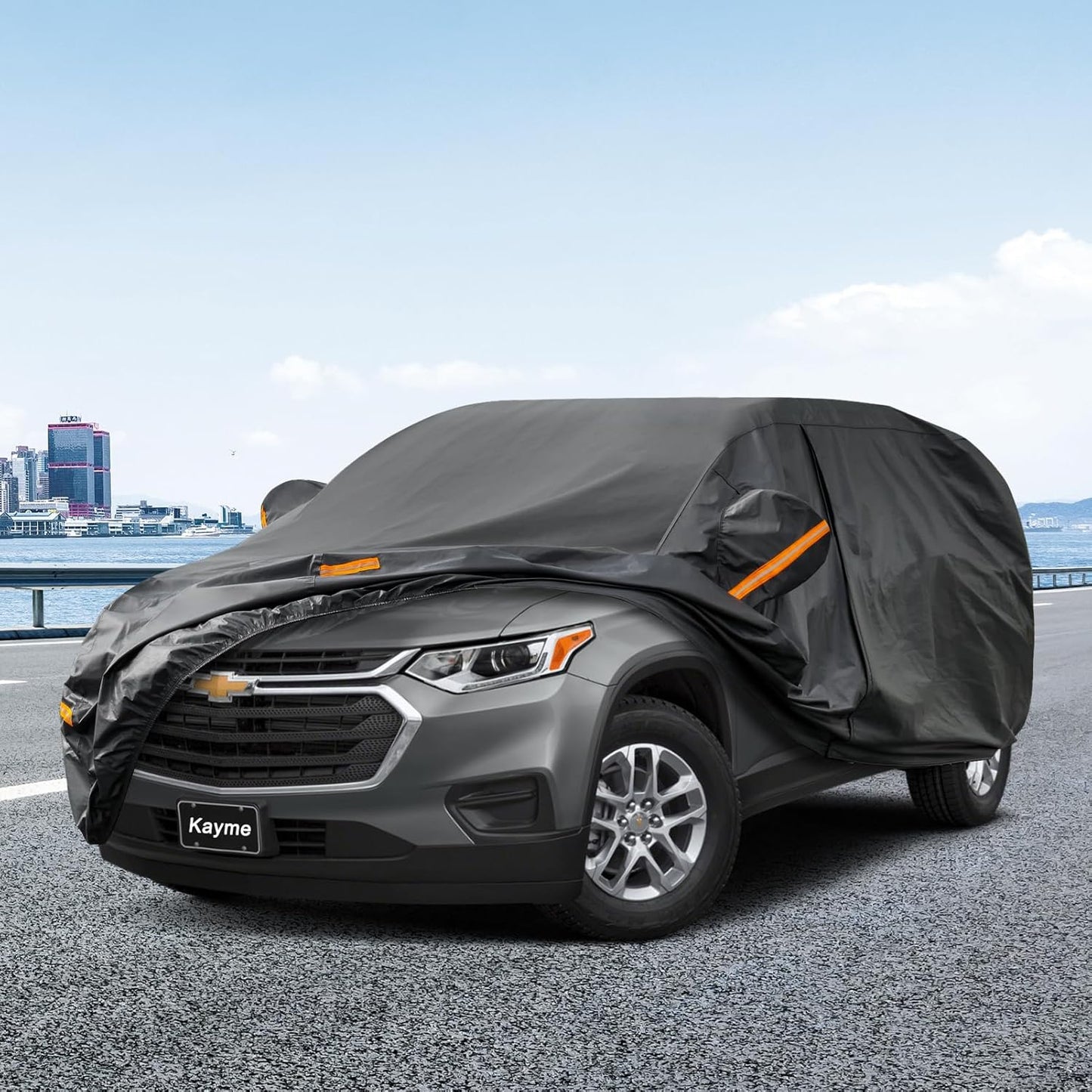 Kayme 7 Layers SUV Car Cover Custom Fit for Chevrolet Chevy Traverse (2009-2025) Waterproof All Weather for Automobiles, Outdoor Full Cover Rain Sun UV Protection.