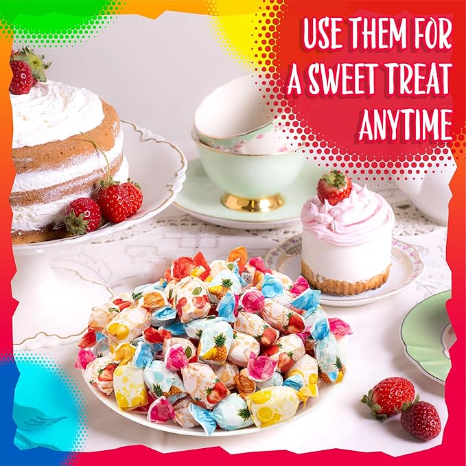 Arcor Fruit Filled Hard Candy | 2 Pound Bulk Bag | Assorted Fruit Flavors | Individually Wrapped Bon Bons Candy for Office and Parties | Orange, Cherry, Lemon, Strawberry, Pineapple