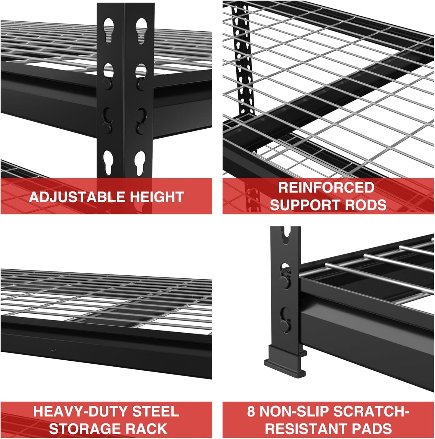 WORKPRO 4000LBS Heavy Duty Shelving, 48”W x 24”D x 72”H, 5-Tier Storage Shelves, Adjustable Metal Shelving, Garage Shelving for Basement, Warehouse, Workshop, 10 Pack