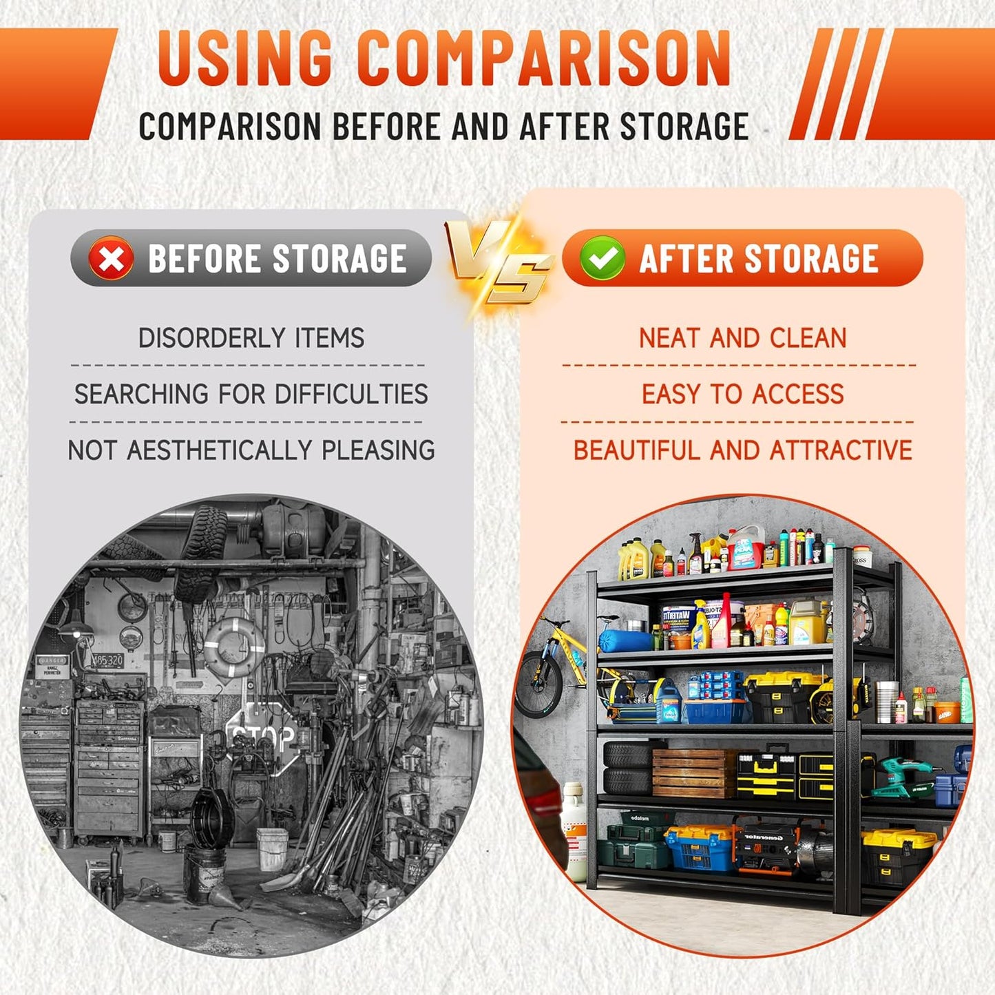 63''H Heavy Duty Metal Shelving Unit, 2000 lbs Total Capacity, Dual-Layer Column, Tool-Free Assembly, All-Steel Construction for Garage, Warehouse, Basement,45.3''W x 15.7''D x 63" H