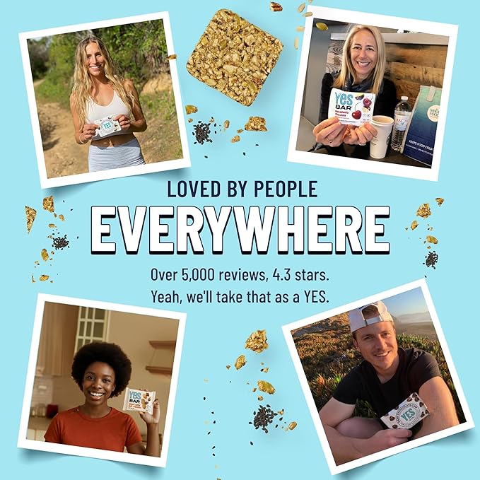 YES Bar – Black Sesame Sea Salt – Plant Based Protein, Decadent Snack Bar – Vegan, Paleo, Gluten Free, Dairy Free, Low Sugar, Healthy Snack, Breakfast, Low Carb, Keto Friendly (Pack of 6)