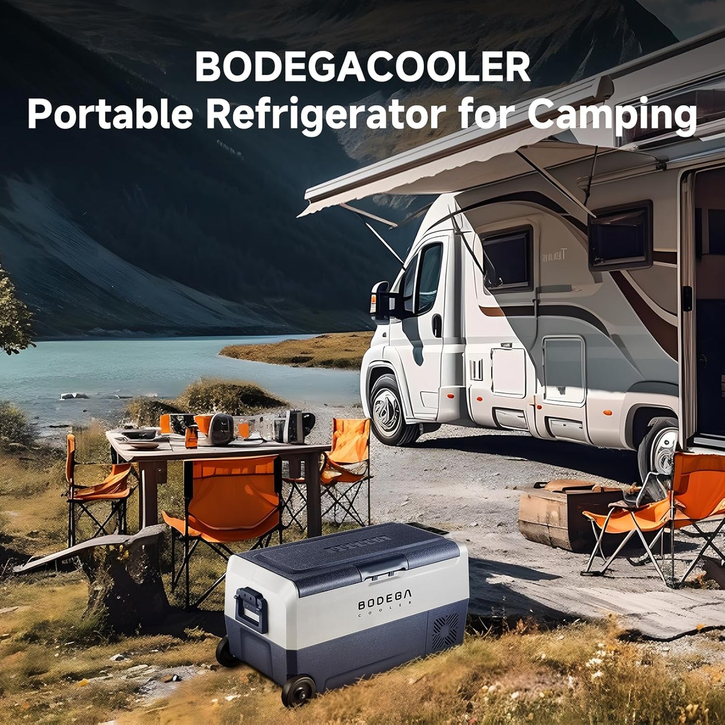 BODEGACOOLER 12 Volt Car Refrigerator,38 Quart Portable Freezer Fridge,Car Fridge Dual Zone WIFI APP Control,(36L)-4ā-68āCar Cooler 12/24V DC and 100-240V AC for Outdoor,RV,Travel,Camping