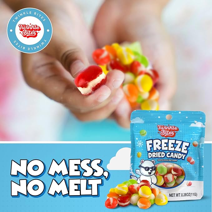 40 Pack Freeze Dried Candy- 10 Pcs Per Bag - Bulk Candy - Resealable Bag For, Kids, Adults, School, Party, Birthday, 5 Delicious flavors