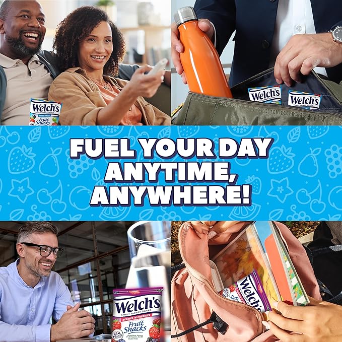 Welch's Fruit Snacks, Mixed Fruit Snack Box, Gluten Free, 0.8oz Snack Packs (Pack of 60)