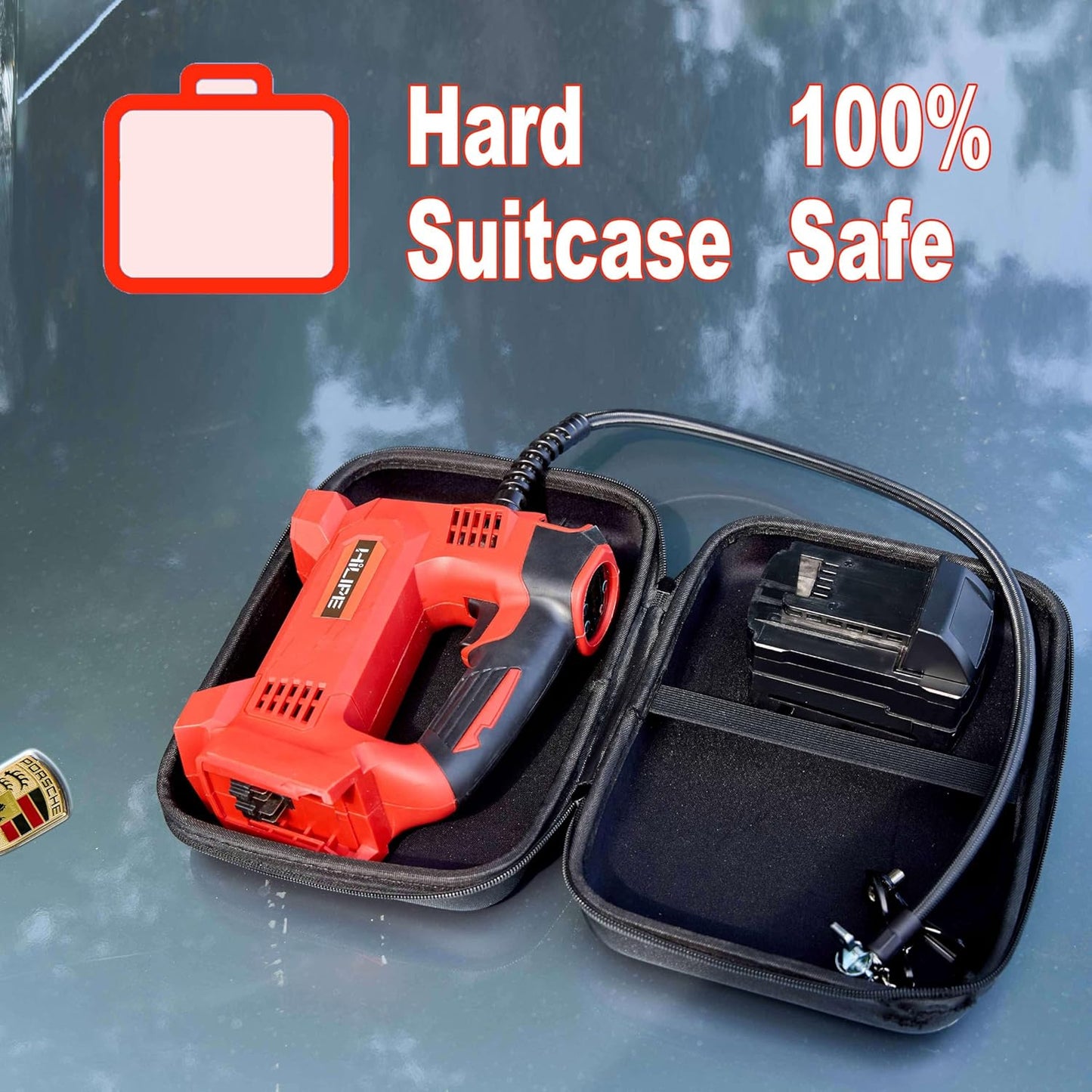 Cordless Tire Inflator Portable Air Compressor for Milwaukee M18 Battery,Lithium Car Air Pump, Auto air pump with Digital Pressure Gauge for Car tires, Bicycle, Ball(Tool Only, NO Battery)