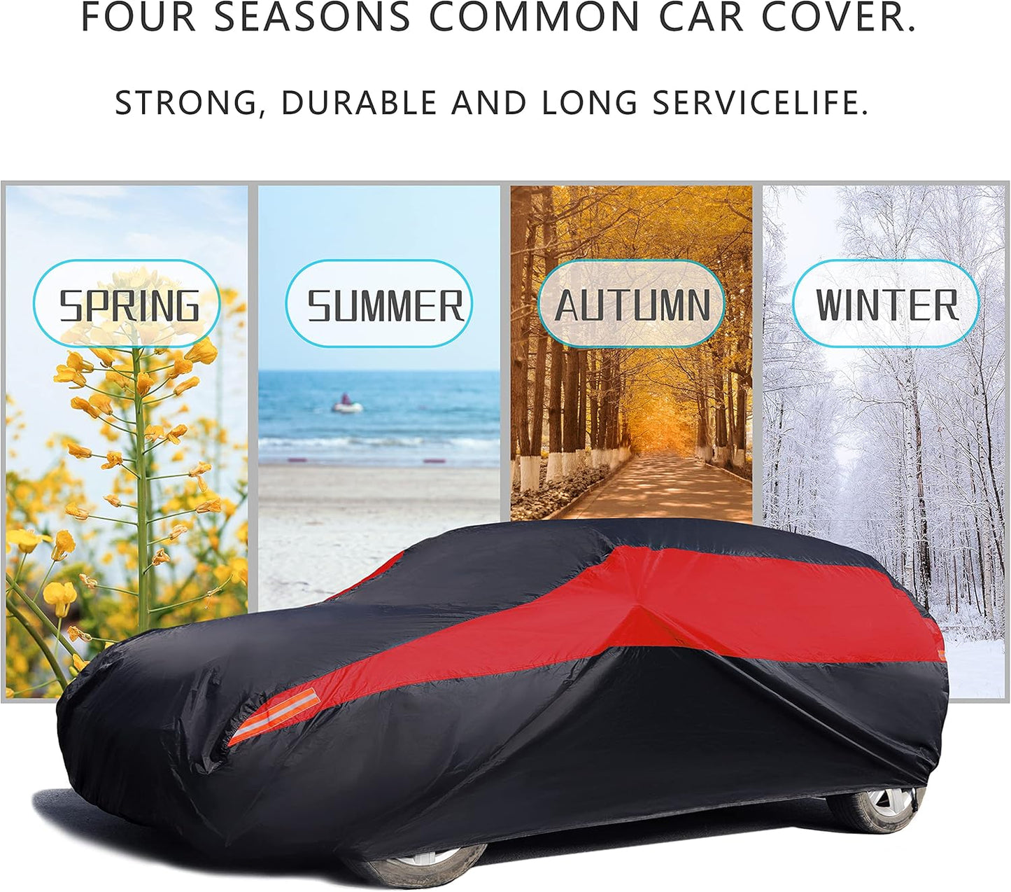 MORNYRAY Car Cover Waterproof All Weather Windproof Snowproof UV Protection Outdoor Indoor Full car Cover, Universal Fit for SUV (Fit SUV Length 181-190 inch)