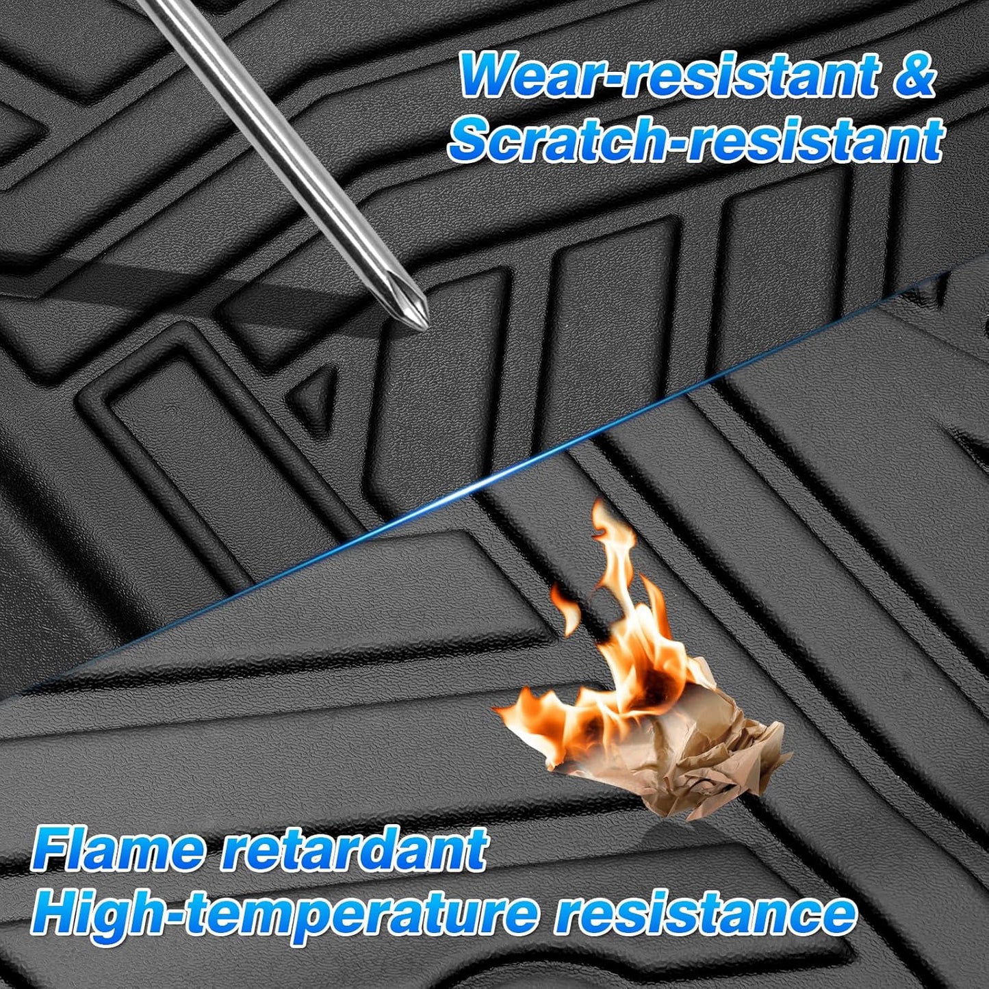 Cartist Floor Mats Fit for 2017-2024 2025 Ford F-250/F-350/F450 Super Duty Crew Cab w/Under Seat Storage Accessories All Weather Floor Mat Heavy Duty TPE Odorless Carpet Protection