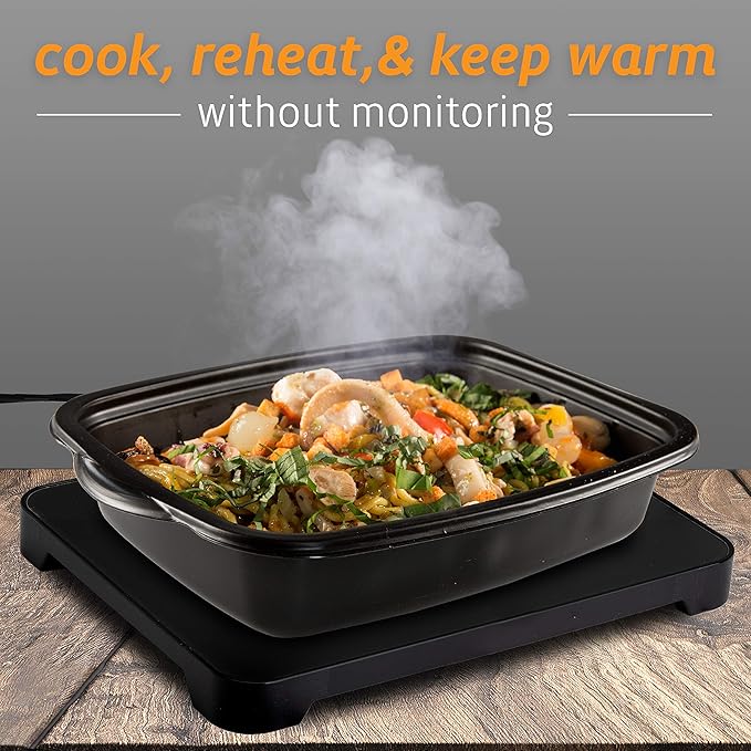 HOTLOGIC Mini Heated Lunch Box - Portable Electric Food Warmer for Men and Women - Great for Work, Office, and Construction - Cook, Reheat, and Eat on the Go - 120V - Purple