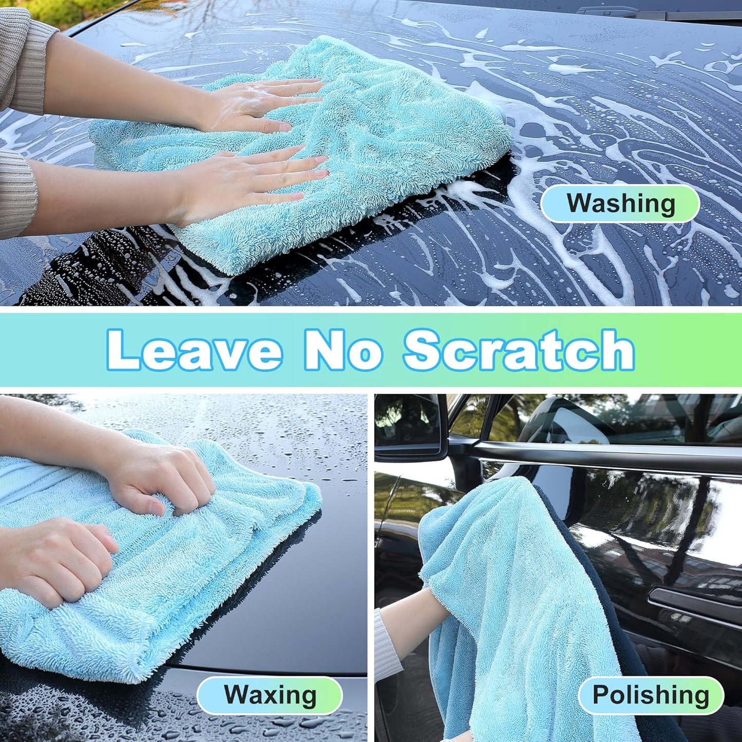 JOYMOOP Car Dry Towel, Quick Drying, Large Size, Microfiber Cleaning Cloth, Blue, 29.5 X 63 Inches, 1 Pack for Boates, RVs, SUVs, Trucks, Cars