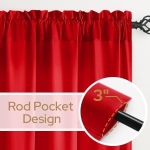 HOMEIDEAS Christmas Non-See-Through Red Privacy Sheer Curtains, 52 X 96 Inches Long 2 Panels Sheer Curtains Light Filtering Window Drapes for Bedroom Living Room