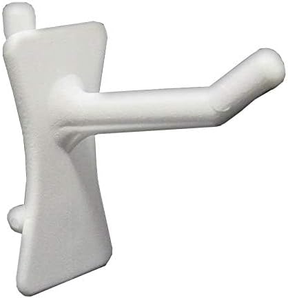 PegPro® 1" Hooks Kit for Standard “Wood Fiber” pegboard – Durable Plastic Pegboard Hooks - for Garage, Kitchen, Craft Room, and More (1" Hook - 24 Pack, White)