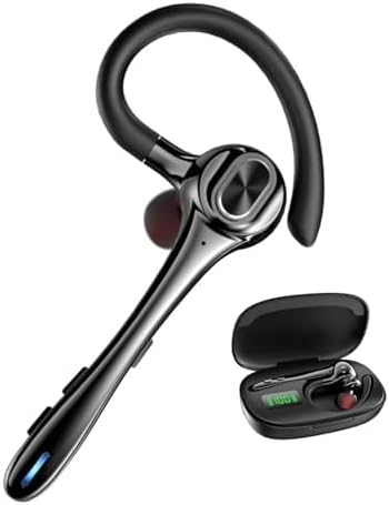 Earbuds Bluetooth Headset Wireless Earpiece with Noise Canceling Microphone 160H Standby Time Hands Free Headphones Single Ear Earphones for IOS Android Samsung Cell Phones Business Home Office Gaming