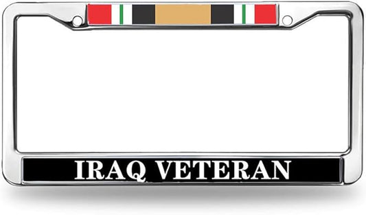 Iraq Veteran Flag License Plate Frame Slim US Army Veteran Stylish License Plate Frame US Veteran Blessing