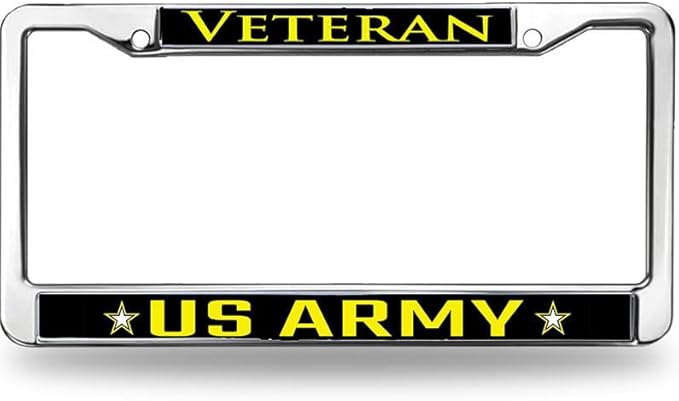 US Army Veteran License Plate Frame Custom Proud US Veteran Slim Design License Plate Frame US Veteran Support