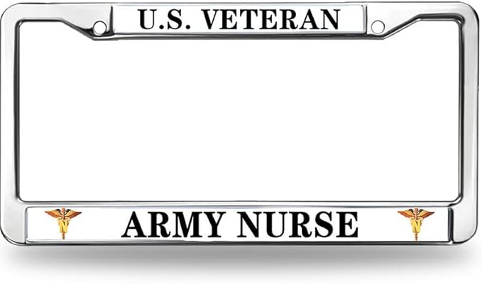 US Veteran Army Nurse License Plate Frame Inspirational Veteran Army Nurse Gifts Rust-Proof License Plate Frame Army Nurse Pride License Plate Frame for Patriotic People