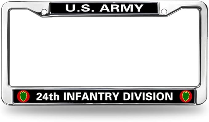 24th Infantry Division License Plate Frame US Army Infantry Division Slim Design License Plate Frame Army Infantry Pride License Plate Frame for Veterans