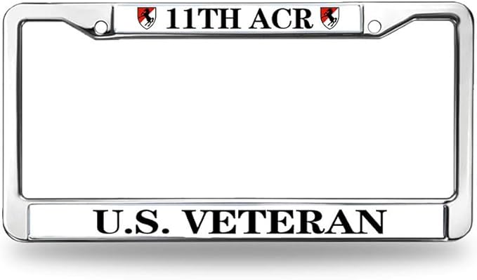 11th ACR US Veteran License Plate Frame Metal Armored Cavalry Army Fade-Resistant License Plate Frame US Veteran Gift