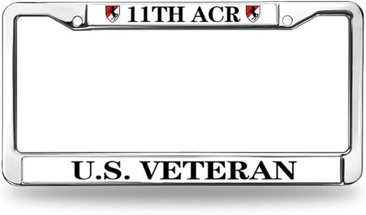 11th ACR US Veteran License Plate Frame Metal Armored Cavalry Army Fade-Resistant License Plate Frame US Veteran Gift