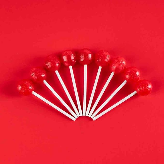 Dum Dums Cherry Lollipops - Bulk Candy Bag with Lollipops Individually Wrapped, Single Flavor Gourmet Suckers - 50 Count