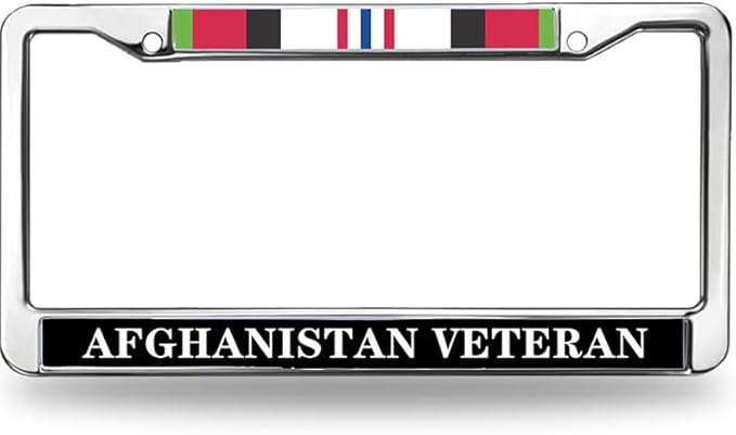 Afghanistan Vet Flag Inspirational License Plate Frame Veteran US Army Pride Stainless Steel License Plate Frame Afghanistan War Veteran License Plate Frame for Military