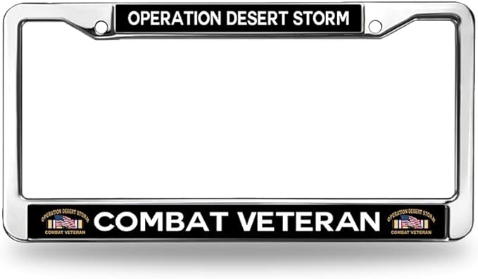 US Army Combat Veteran License Plate Frame for Patriotic People Veteran Army Lover License Plate Frame Custom US Army
