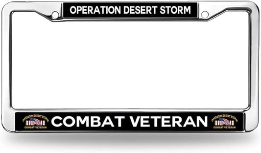 US Army Combat Veteran License Plate Frame for Patriotic People Veteran Army Lover License Plate Frame Custom US Army