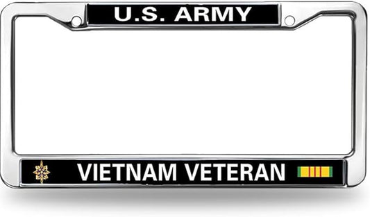 US Army Heroism License Plate Frame Custom Proud US Veteran Anti-Theft License Plate Frame US Military Veteran
